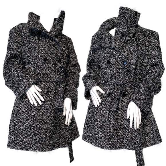 Calvin Klein Jackets & Blazers - NWOT Calvin Klein tweed winter coat belted waist